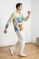 Multicolor Artistic Vacation-Inspired Graphic Printed Casual Shirt