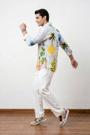 Multicolor Palm Tree & Tiger Printed  Full Sleeve Shirt