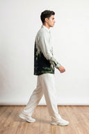 Green Pine Forest & Deer Wildlife Printed Full Sleeve Shirt
