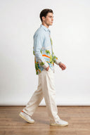 Multicolor Tropical Palm Tree & Camper Van Printed Casual Shirt