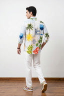 Multicolor Palm Tree & Tiger Printed  Full Sleeve Shirt