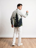 Green Pine Forest & Deer Wildlife Printed Full Sleeve Shirt