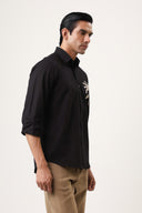 Palm Noir Embroidered Shirt