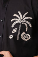 Palm Noir Embroidered Shirt