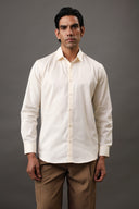 Café Cream Solid Shirt