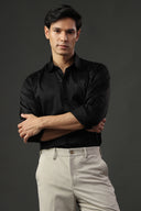 Noir Cascade Hand Embroidered Shirt