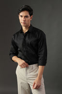 Noir Cascade Hand Embroidered Shirt