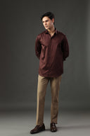 Mocha Rebellion Satin Shirt