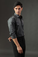 Charcoal Silken Fluid Shirt