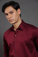 Crimson Dynasty Satin Shirt