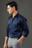 Empire Blue Satin Shirt