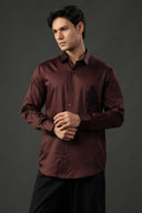 Serpent Noir Hand Embroidered Shirt