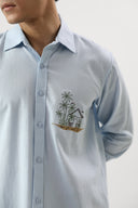 Coastal Calm Embroidered Shirt